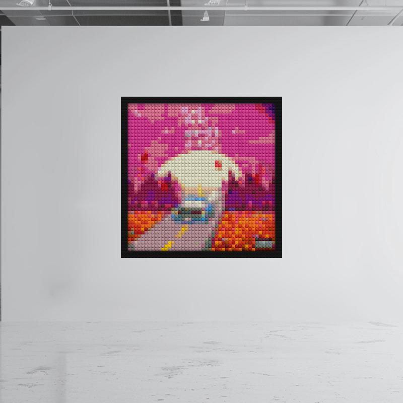 "Juice Wrld Fan Art Frame - The Party Never Ends Edition" building brick art | Compatible with LEGO-style bricks | Pixel Brick Art