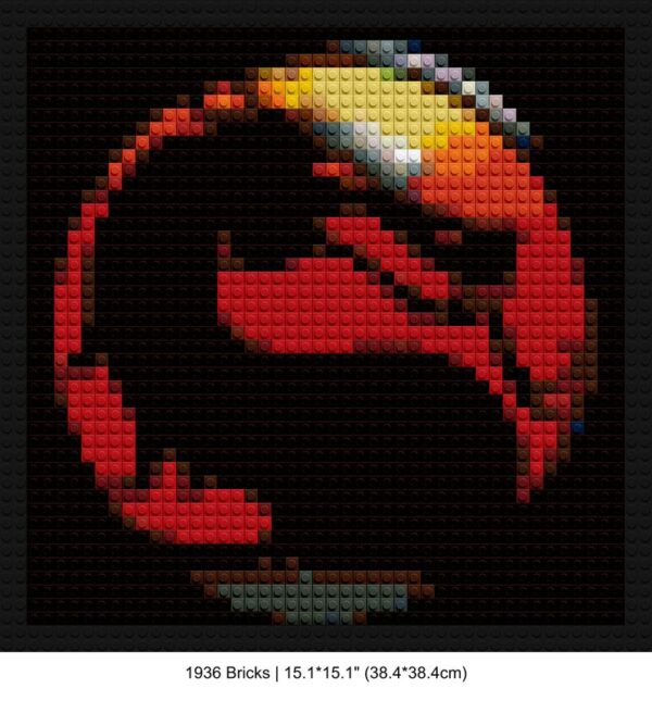 Mortal Kombat art LEGO-style DIY wall decor | Compatible with LEGO-style bricks | Pixel Brick Art