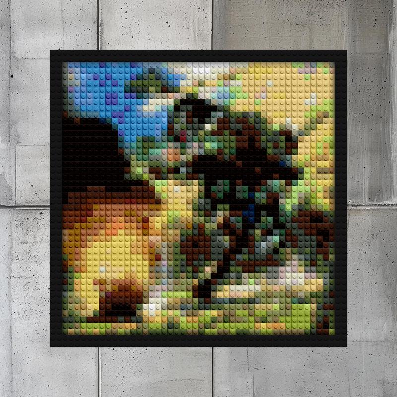 "Metal Gear Solid 2 Solid Snake Art Frame - Unique Design" brick painting kits | Compatible with LEGO-style bricks | Pixel Brick Art