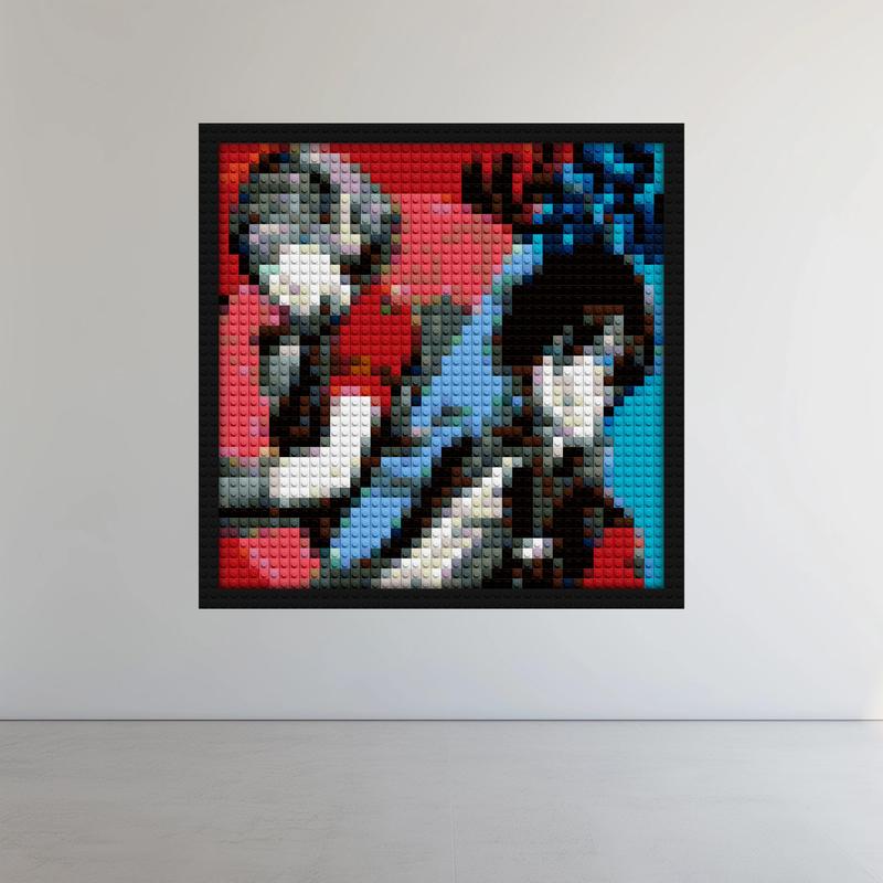 "Persona 3 Reload Cover Wall Art Frame - Stylish Decor" brick block wall decor | Compatible with LEGO-style bricks | Pixel Brick Art