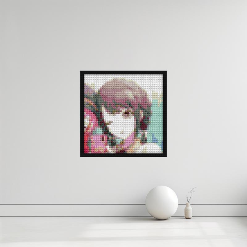 "Ena Shinonome Project Sekai Selfie Art Frame" building brick art | Compatible with LEGO-style bricks | Pixel Brick Art