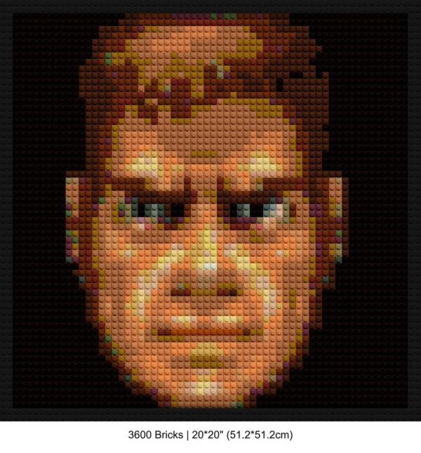 retro pixel art building brick art | Compatible with LEGO-style bricks | Pixel Brick Art