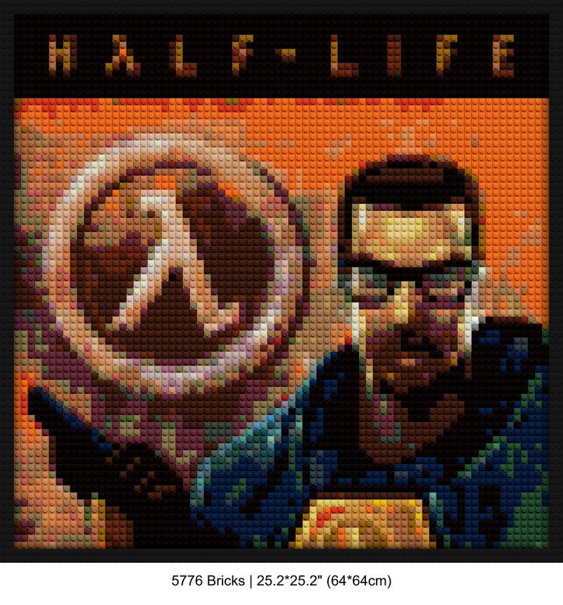 gamer wall art brick mosaic art | Compatible with LEGO-style bricks | Pixel Brick Art