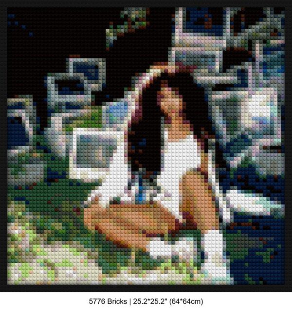 music album cover handmade brick mosaics | Compatible with LEGO-style bricks | Pixel Brick Art