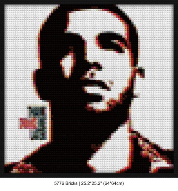 music album decor custom brick portraits | Compatible with LEGO-style bricks | Pixel Brick Art