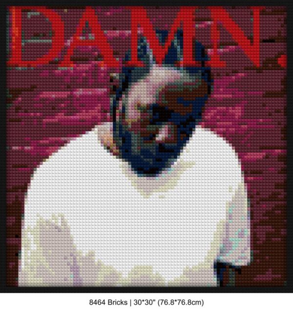 DAMN Album DIY pixel mosaic | Compatible with LEGO-style bricks | Pixel Brick Art