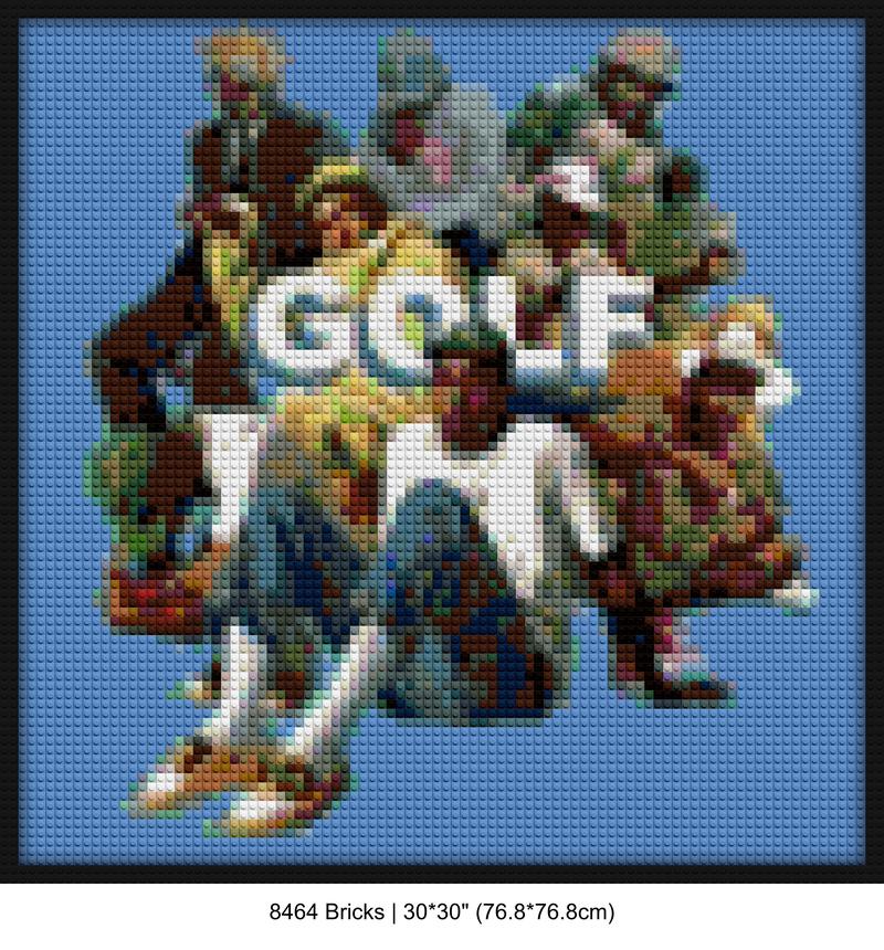 hip hop wall art handmade brick mosaics | Compatible with LEGO-style bricks | Pixel Brick Art