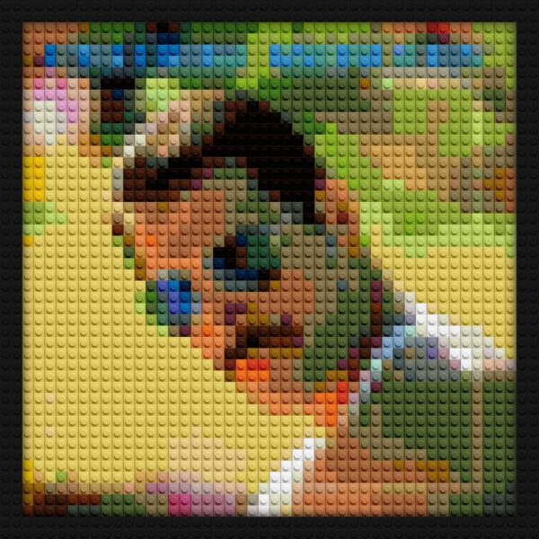 Freddy Mercury interlocking brick mosaic