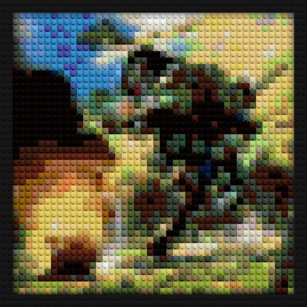 Metal Gear Solid 2 Solid Snake brick-inspired artwork