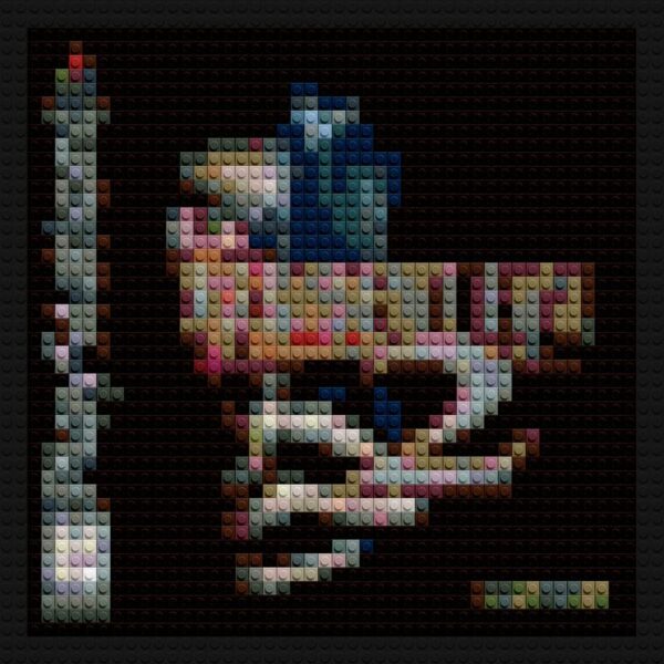 Resident Evil 2 block mosaic design