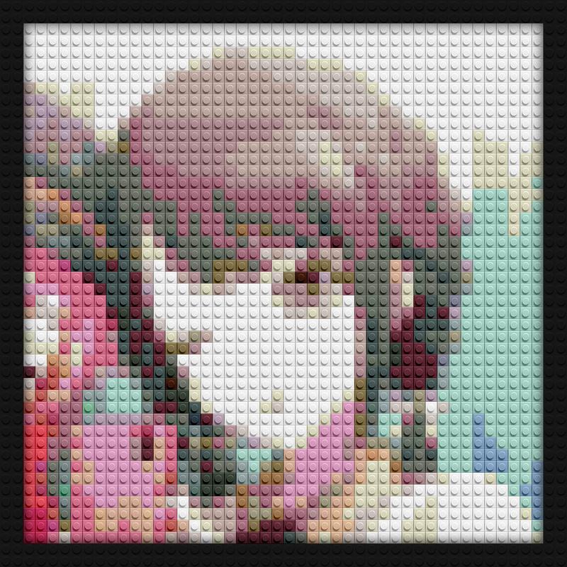 ena shinonome project sekai selfie custom brick portraits | Compatible with LEGO-style bricks | Pixel Brick Art