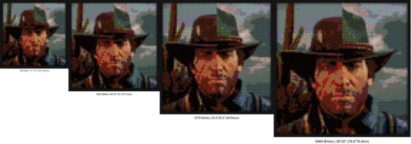 "Arthur Morgan Lego Art Frame - Unique Handcrafted Design" block mosaic design | Compatible with LEGO-style bricks | Pixel Brick Art