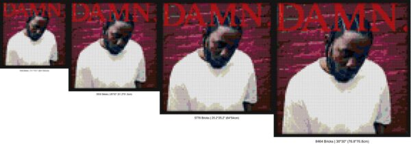 "Kendrick Lamar DIY Pixel Art Frame - Unique Wall Feature" brick-building wall art | Compatible with LEGO-style bricks | Pixel Brick Art
