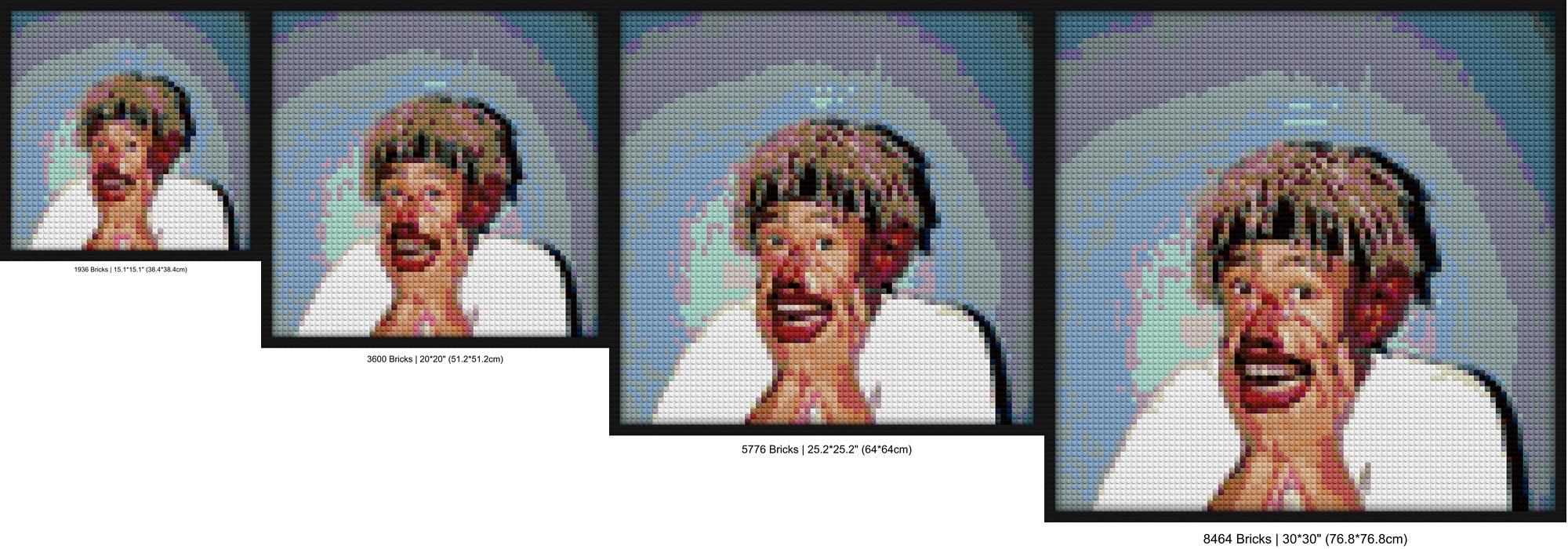 "Domo 23 Inspired Wall Art Frame by Tyler The Creator" brick mosaic art | Compatible with LEGO-style bricks | Pixel Brick Art