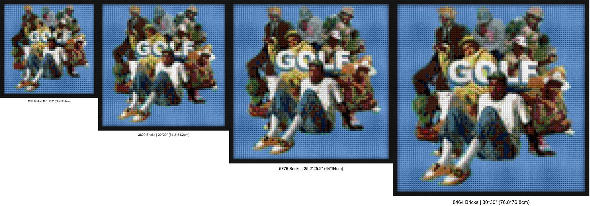 "Golf Tyler The Creator Collage Wall Art Frame" brick-building wall art | Compatible with LEGO-style bricks | Pixel Brick Art
