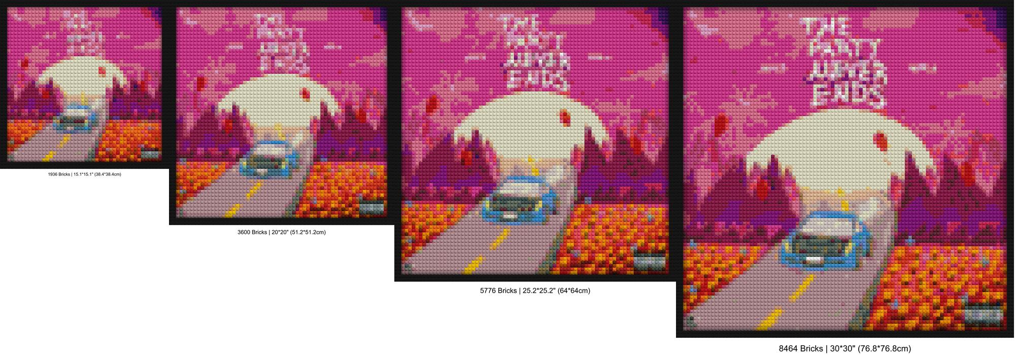 "Juice Wrld Fan Art Frame - The Party Never Ends Edition" brick-inspired artwork | Compatible with LEGO-style bricks | Pixel Brick Art