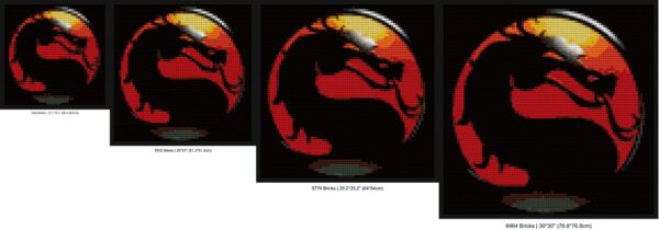 "Mortal Kombat Unique Wall Art Frame - Handcrafted" interlocking brick mosaic | Compatible with LEGO-style bricks | Pixel Brick Art