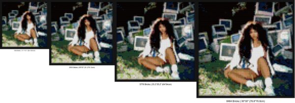 "SZA CTRL Deluxe Album Cover Wall Art Frame" handmade brick mosaics | Compatible with LEGO-style bricks | Pixel Brick Art