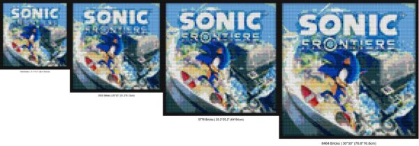 "Sonic Frontiers Handcrafted Art Frame - Unique Design" building brick art | Compatible with LEGO-style bricks | Pixel Brick Art