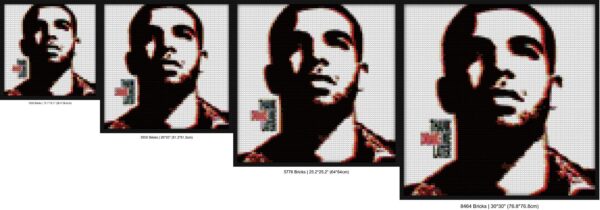 "Unique Thank Me Later Drake Wall Art Frame" custom brick portraits | Compatible with LEGO-style bricks | Pixel Brick Art