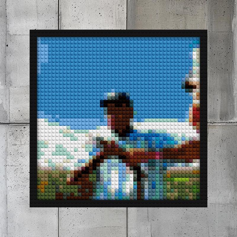 "Unique Tyler Lego Art Frame - Enhance Any Room" handmade brick mosaics | Compatible with LEGO-style bricks | Pixel Brick Art