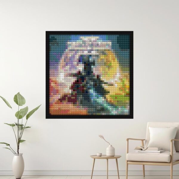 "Hell Divers 2 Game Cover Art Frame - Unique Design" brick-based pixel art | Compatible with LEGO-style bricks | Pixel Brick Art