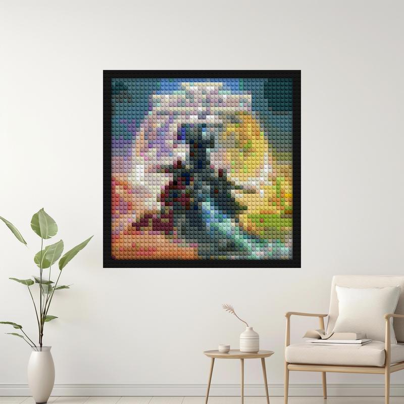 "Hell Divers 2 Game Cover Art Frame - Unique Design" brick-based pixel art | Compatible with LEGO-style bricks | Pixel Brick Art
