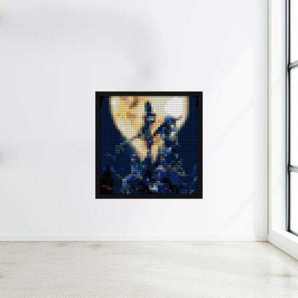 "Kingdom Hearts Pixel Game Cover Wall Art Frame" brick-based pixel art | Compatible with LEGO-style bricks | Pixel Brick Art