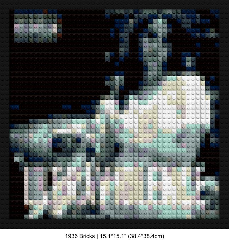 Lana Del Rey DIY pop culture bricks | Compatible with LEGO-style bricks | Pixel Brick Art