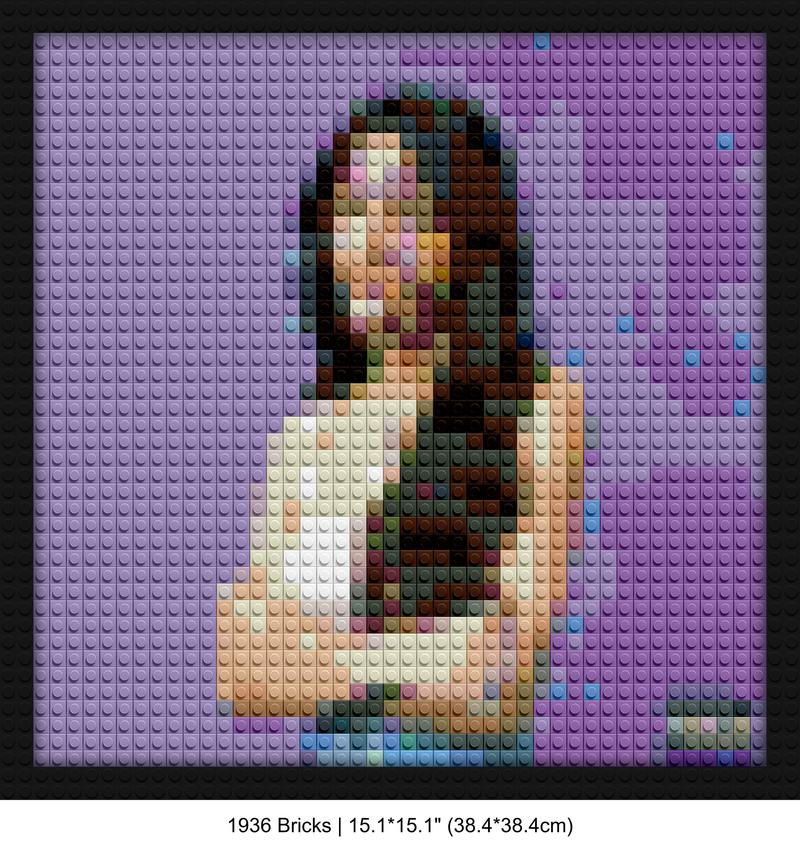 Olivia Rodrigo block mosaic design | Compatible with LEGO-style bricks | Pixel Brick Art