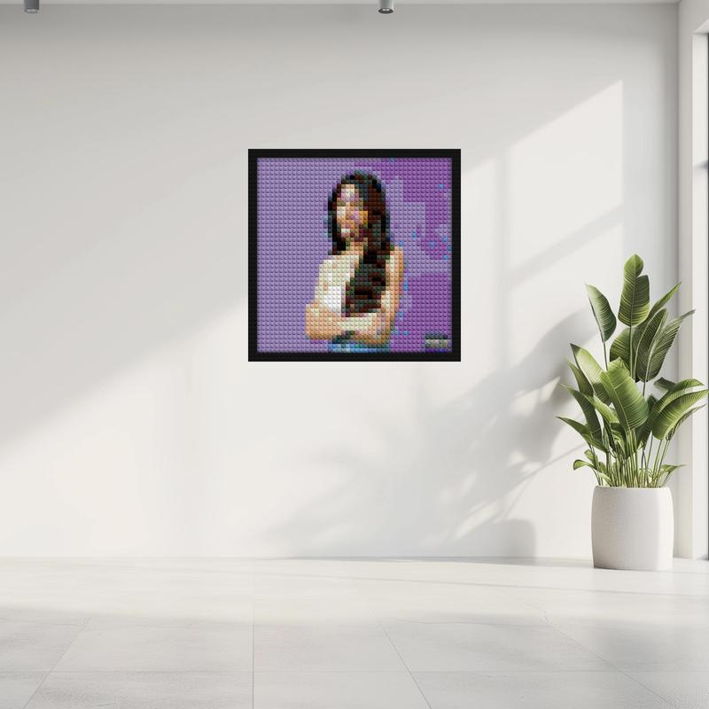"Olivia Rodrigo Sour Album Cover Wall Art Frame" retro pixel brick art | Compatible with LEGO-style bricks | Pixel Brick Art