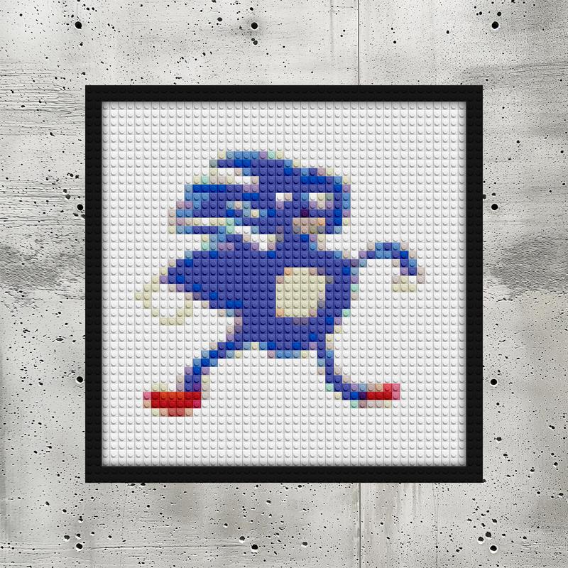 "Sonic The Hedgehog DIY Lego-Style Wall Art Frame" building brick art | Compatible with LEGO-style bricks | Pixel Brick Art
