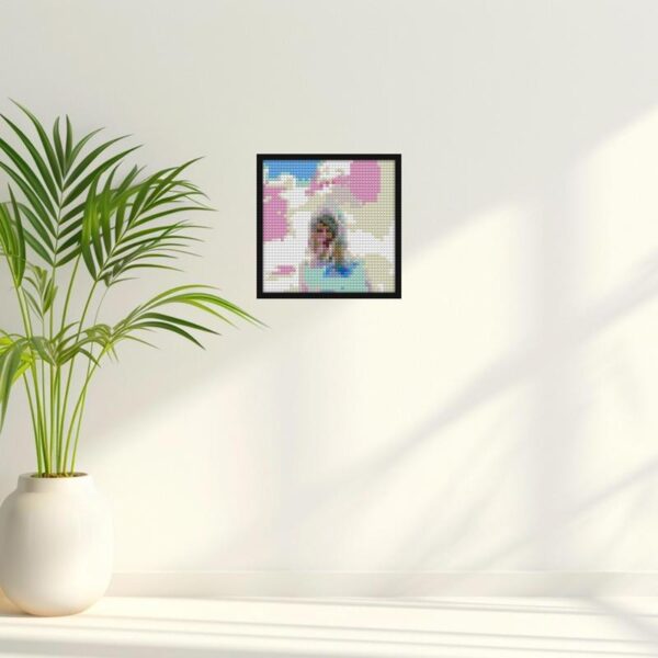 "Taylor Swift Lover Album Retro Pixel Art Frame" brick wall art | Compatible with LEGO-style bricks | Pixel Brick Art