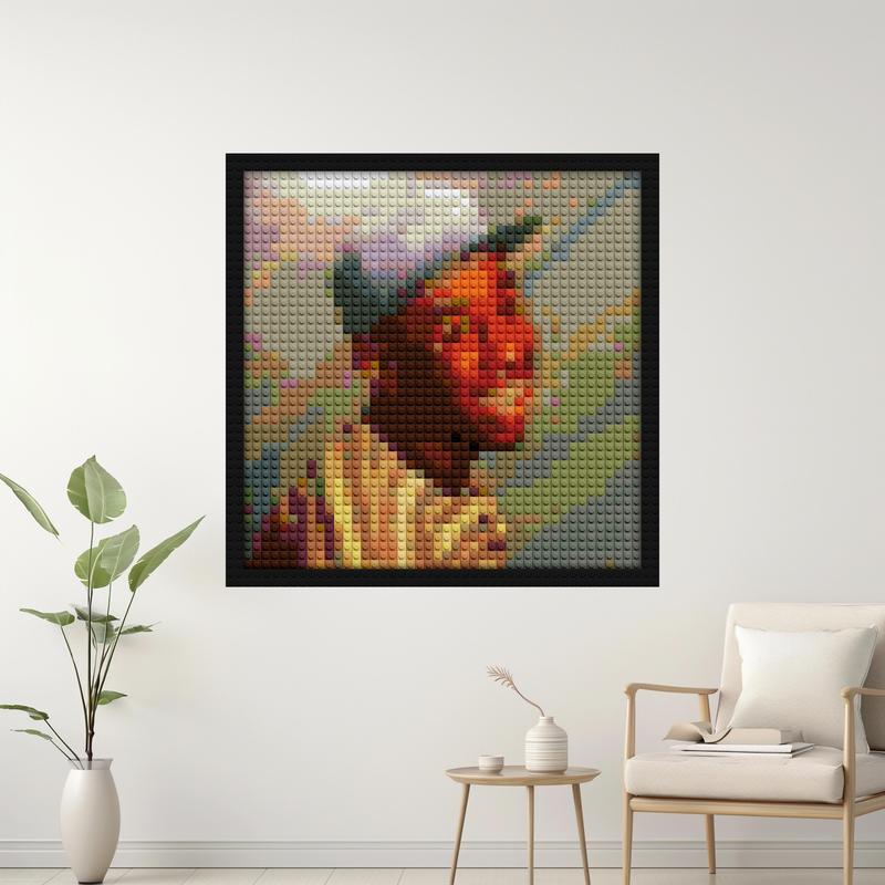 "Tyler The Creator World-Inspired Artistic Wall Frame" brick block wall decor | Compatible with LEGO-style bricks | Pixel Brick Art