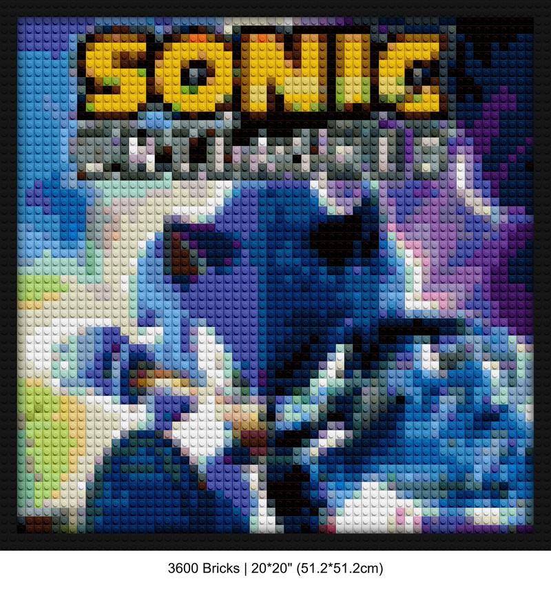 Sonic the Hedgehog decor brick block wall decor | Compatible with LEGO-style bricks | Pixel Brick Art