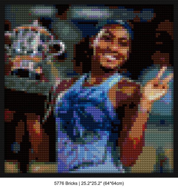 sports figures brick mosaic art | Compatible with LEGO-style bricks | Pixel Brick Art