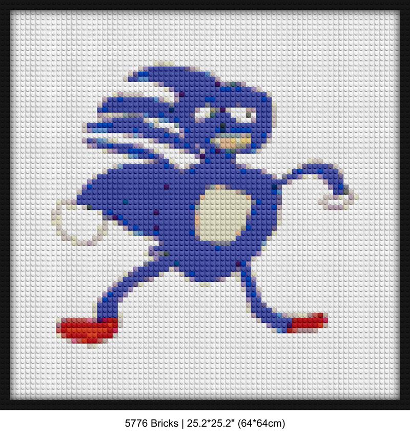 gaming wall art custom brick portraits | Compatible with LEGO-style bricks | Pixel Brick Art