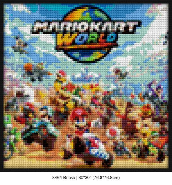Mario Kart Collectibles DIY brick mosaic | Compatible with LEGO-style bricks | Pixel Brick Art