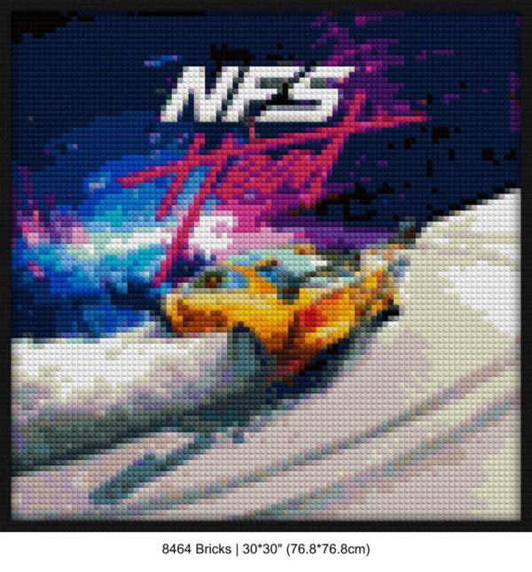 gamer decor interlocking brick mosaic | Compatible with LEGO-style bricks | Pixel Brick Art