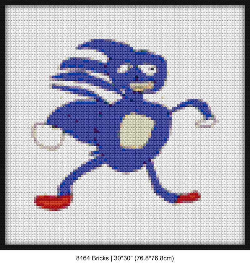 Sega characters retro pixel brick art | Compatible with LEGO-style bricks | Pixel Brick Art