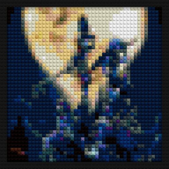 Kingdom Hearts Game Cover pixel-style bricks
