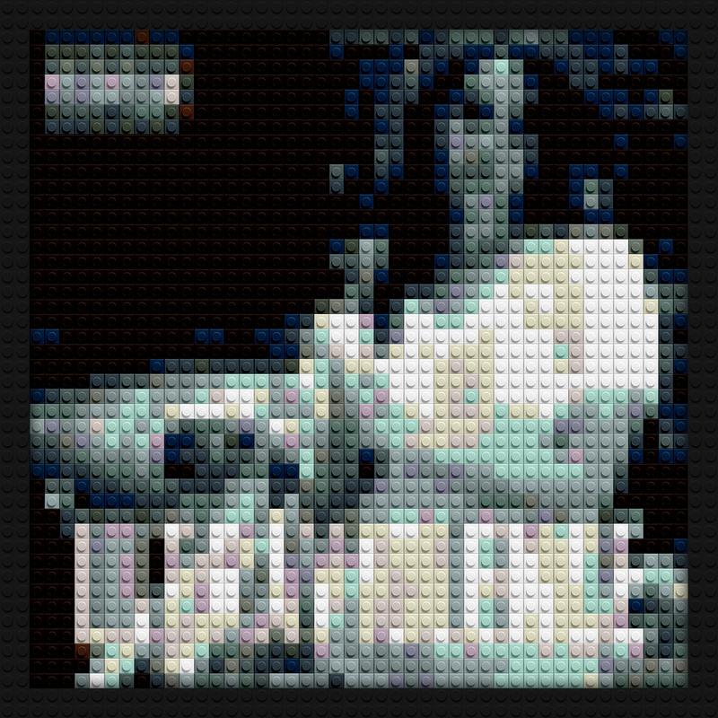 Lana Del Rey Ultraviolence Cover creative brick wall decor | Compatible with LEGO-style bricks | Pixel Brick Art