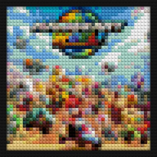 Mario Kart World Switch 2 Lego pixel-style bricks