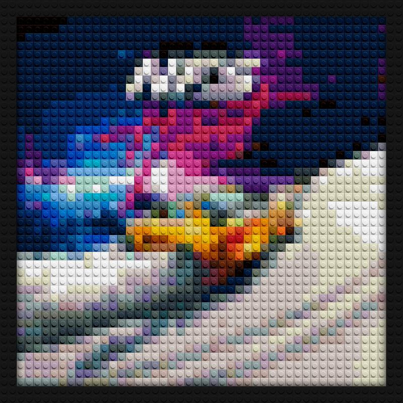 Need For Speed Heat brick based pixel art | Compatible with LEGO-style bricks | Pixel Brick Art