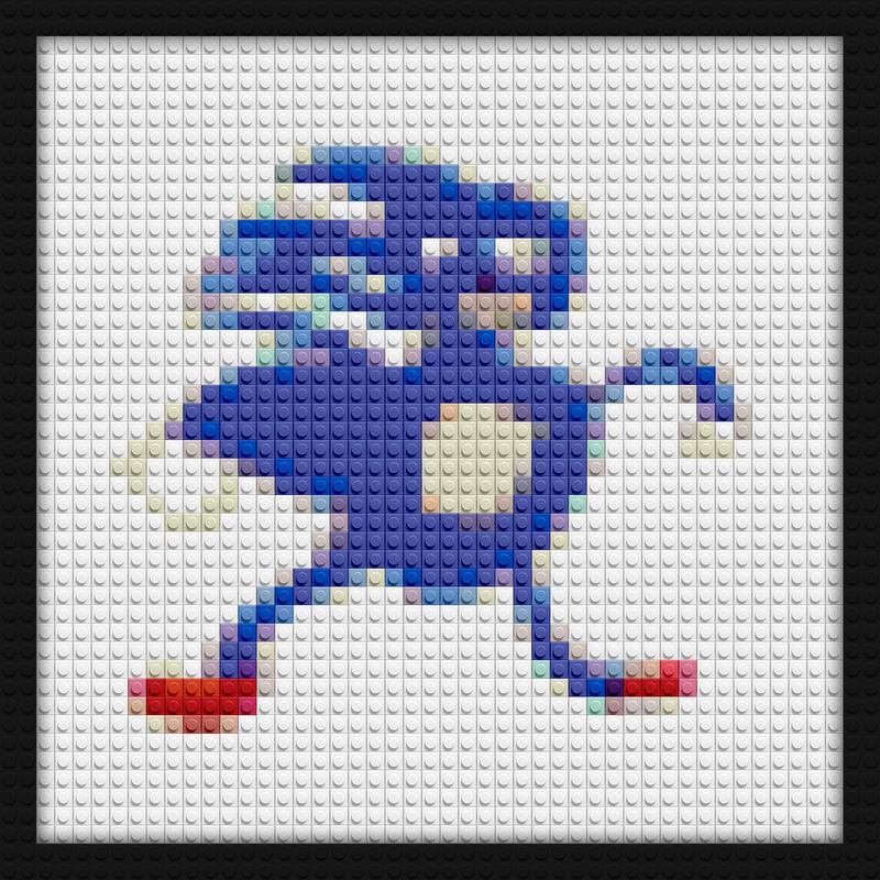 Sonic The Hedgehog Meme lego style diy wall decor | Compatible with LEGO-style bricks | Pixel Brick Art
