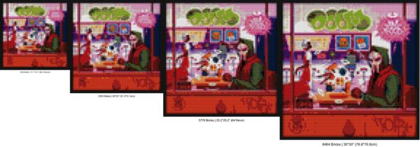 "MF Food Vinyl Cover Pop Art Frame - DIY Collectible" brick mosaic art | Compatible with LEGO-style bricks | Pixel Brick Art
