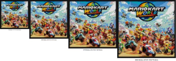 "Mario Kart World Switch 2 - Pixel Art Frame Edition" brick-building wall art | Compatible with LEGO-style bricks | Pixel Brick Art