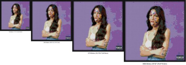 "Olivia Rodrigo Sour Album Cover Wall Art Frame" LEGO-style bricks art | Compatible with LEGO-style bricks | Pixel Brick Art