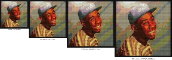 "Tyler The Creator World-Inspired Artistic Wall Frame" pixel brick art | Compatible with LEGO-style bricks | Pixel Brick Art