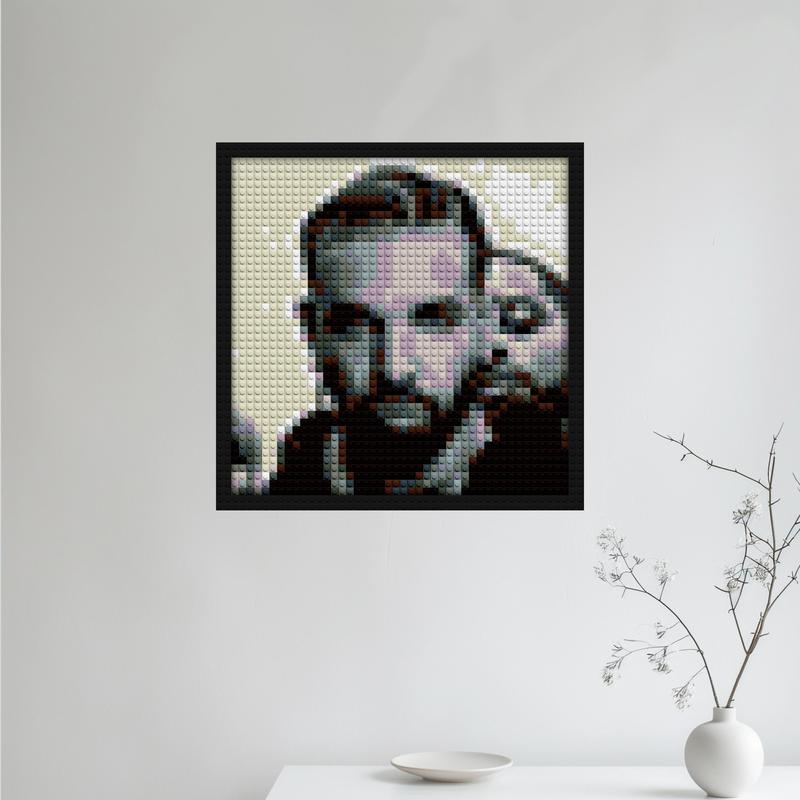 "Drake What Did I Miss Wall Art Frame - Unique Decor" pixel-style bricks | Compatible with LEGO-style bricks | Pixel Brick Art